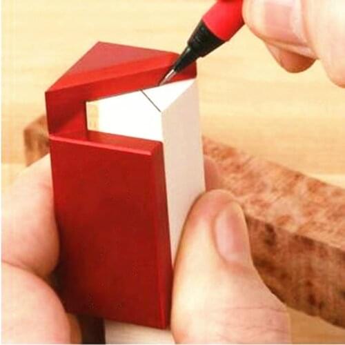 45 Degree Circular Midline Scriber Line Drawing Tool Right Metric System Gauge Angle Round Woodworking for Carpenters Ruler