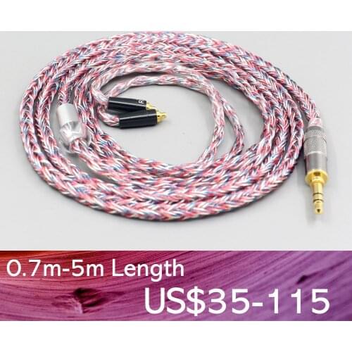 LN007560 16 Core Silver OCC OFC Mixed Braided Cable For AKG N5005 N30 N40 MMCX Sennheiser IE300 IE900 Earphone