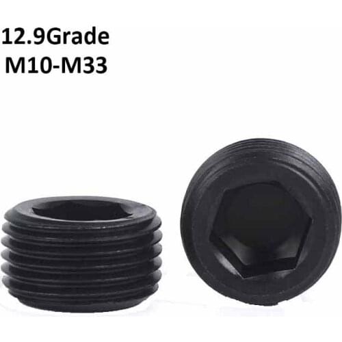 M10-M33PG1.5 Plug Throat Screw Black Grade 12.9 Carbon Steel Hollow-Lock Screw/Jam Set Screws/Oil Plug Screw