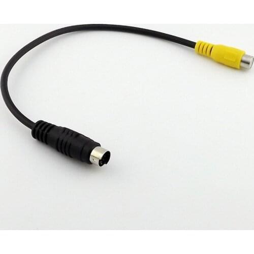 1pc Mini DIN 4 Pin S-Video Male Plug To AV TV RCA Female Audio Video Adapter Cable 28cm
