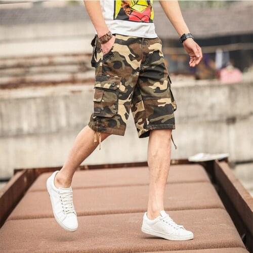 Fashion MenS Camouflage Black Green Shorts Cargo Military Tactical 2021 Summer Casual Bigger Pocket Classic Brand Pants Trouers