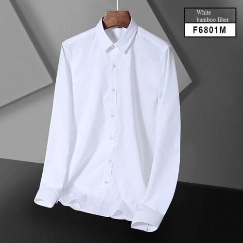 Men Long Sleeve Cotton Shirts Button Down Male Smart Casual Business Formal Social Shirt Slim Fit White Shirts XB6800
