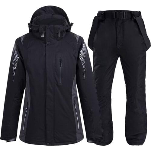 Men Women Ski Suit Winter Thick Warm Windproof Waterproof Snowboard Jacket+Pants Set Male Outdoor Sports Ski Jacket Snow Suit