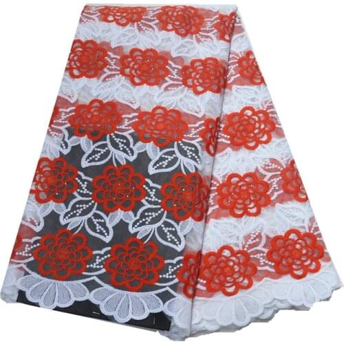 Latest nigerian lace fabric 2019 high quality lace with stones 5yards african fabric lace high quality lace fabric
