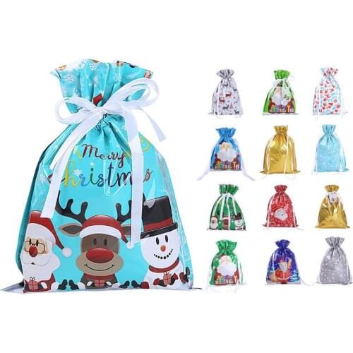 Christmas gift packaging bag Drawstring gift bag Gift Bag Fashion Multipurpose Coroful Gifts Drawstring Pouches Holders for xmas