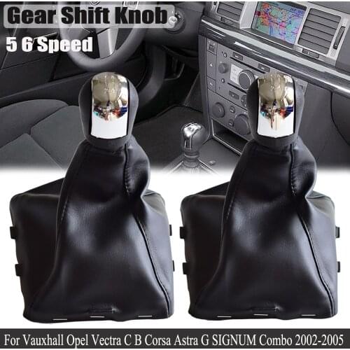 Manual 5 6 Speed For Opel Vectra C B Corsa Astra G SIGNUM Combo 2002-2005 Gear Shift Knob Shifter Gaiter Boot Leather Cover