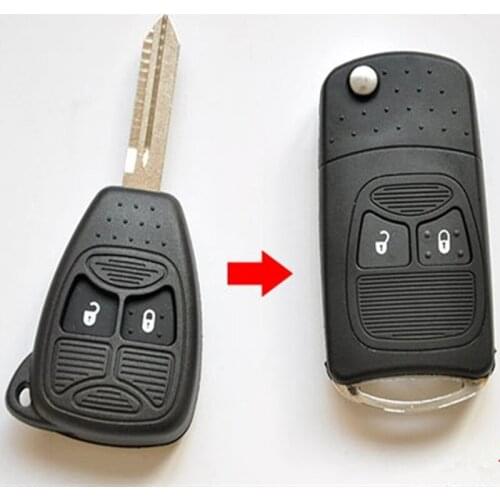 DAKATU NEW Modified Flip Folding car Key Shell for CHRYSLER Jeep Compass Wrangler Patriot Remote Key Case Fob 2 Button