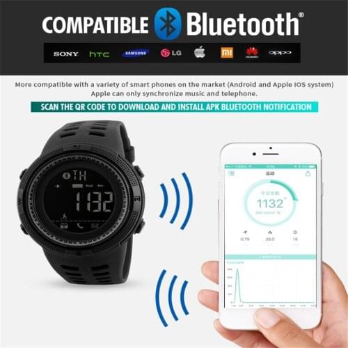 SKMEI Men Smart Watch Bluetooth Pedometer Calories Chronograph Fashion Outdoor Sport Watches Smart Watches Waterproof Smartwatch
