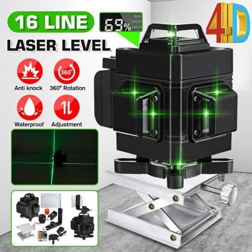 16 Lines 4D Laser Level Level Self-Leveling 360 Horizontal And Vertical Cross Super Powerful Green Laser Level Measurement Tool