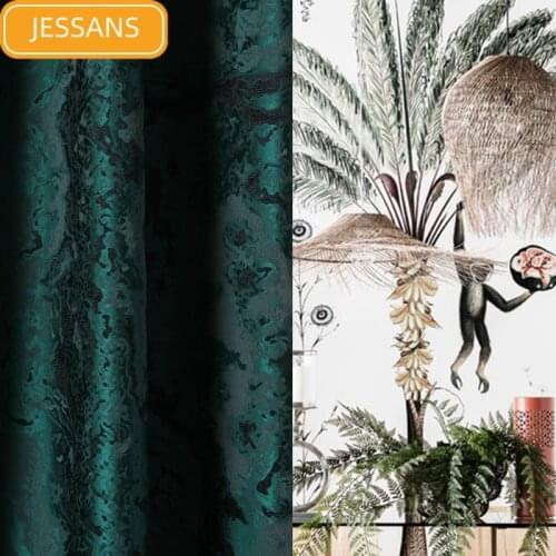 European-style High-grade Jacquard Thickened Blackout Curtains for Living Room and Bedroom Finished Products Customization