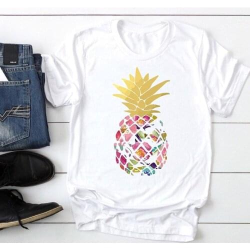 Clothes T-Shirt Women Ice Cream Pineapple New Short Sleeve Fashion Cartoon Summer Graphic T Top Lady Print Tee Female Tshirts