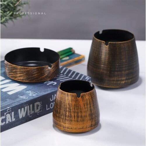 Simple Wrought Iron Windproof Ashtray Bar Personality Restaurant Creative Trash Can Ashtray