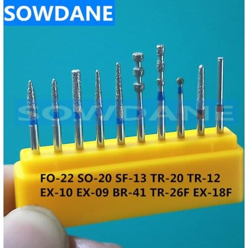 10pcs/set Dental Diamond Bur FG 1.6mm For Inlay Preparation Bur Kit dentist clinic Dental Polishing Burs Dental Materials