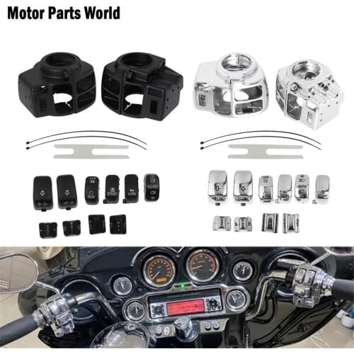 10pcs Motorcycle Hand Control Switch Housing Switch Button Cap Set For Harley Touring 1996-2013 Electra Glide Road Glide FLHTK