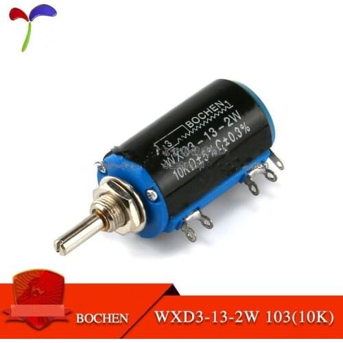 10PCS WXD3-13-2W Shaft Dia 10K Ohm Rotary side Multiturn Potentiometer