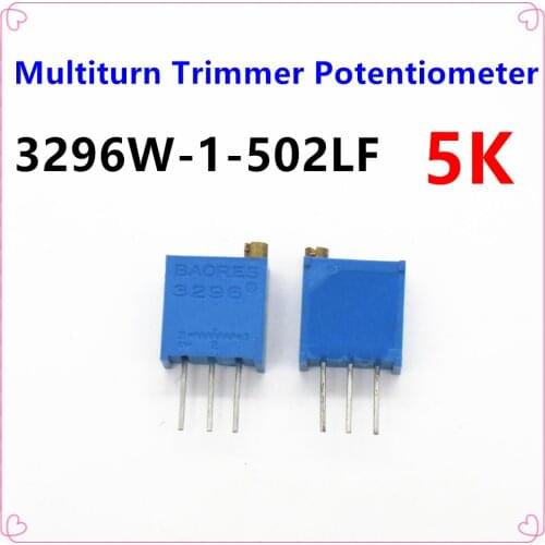 15Pcs/lot 3296W-1-502LF 3296W 502 5K ohm Top regulation Multiturn Trimmer Potentiometer High Precision Variable Resistor