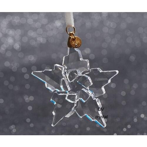 2021 New Car Hanging Pendant Austrian Crystal Snowflake Star Decoration Suspension Ornaments Hanging Decoration Christmas Gifts