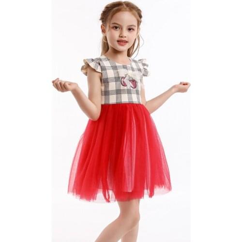 2021 New Teenage Girls Princess Tulle Dress Birthday Party Summer Prom Dress Kids Vestidos 2-8 Years Childrens Clothing Girls
