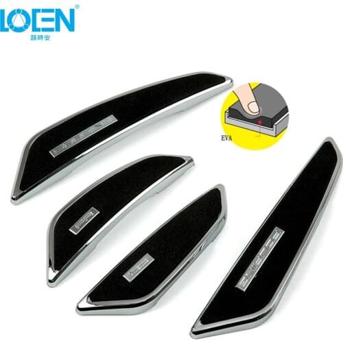 4pcs/lot Abs Plastic Universal Car Door Edge Side Protective Glue Sticker Creative Stickers Car Styling Silver Black White