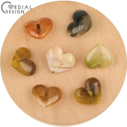 Cordial Design 100Pcs 31*35MM Earrings Accessories/DIY Making/Acrylic Bead/Hand Made/Heart Shape/Jewelry Findings & Components