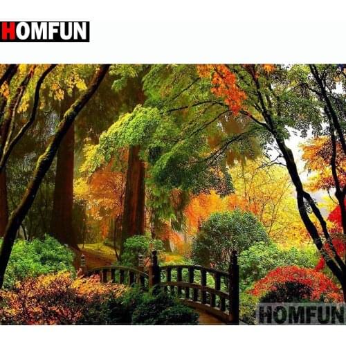 HOMFUN Full Square/Round Drill 5D DIY Diamond Painting "Tree scenery" Embroidery Cross Stitch 5D Home Decor A14224