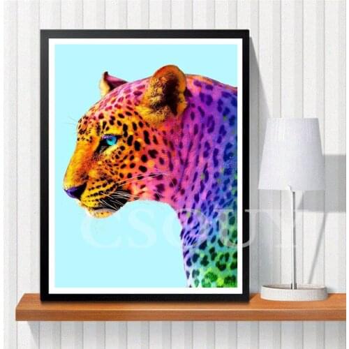 Diy Diamond Painting Cross Stitch Animals Leopard Full Square / Round Diamond Embroidery Home Decor Mosaic Needlework Home Decor