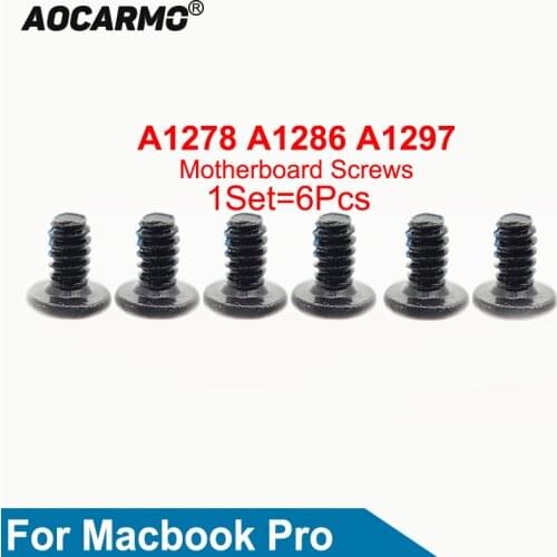 Aocarmo 6Pcs/Lot For MacBook A1278 A1286 A1297 13" 15" 17" Inside Motherboard Screws Bolt Replacement Parts