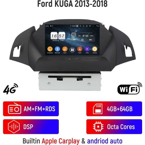 Car Radio For Ford Kuga Escape 2013 - 2018 Multimedia Video Player GPS Navigation Android 10 WIFI 4G+64GB Head Unit Auto