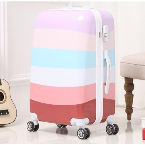 New cartoon rolling luggage carry on travel suitcase 20/22/24/26 inch spinner wheels trolley case boarding trunk women suitcase