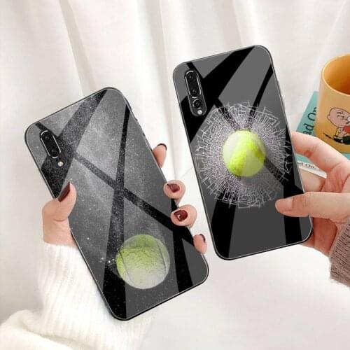 Tennis Ball Phone Case Tempered Glass For Huawei P30 P20 P10 lite honor 7A 8X 9 10 mate 20 Pro