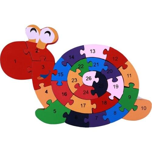 Letters And Numbers Educational Wooden Puzzle Toy For Children Wood Material Puzzle Train Vehicle Toy Kids Christmas Gift
