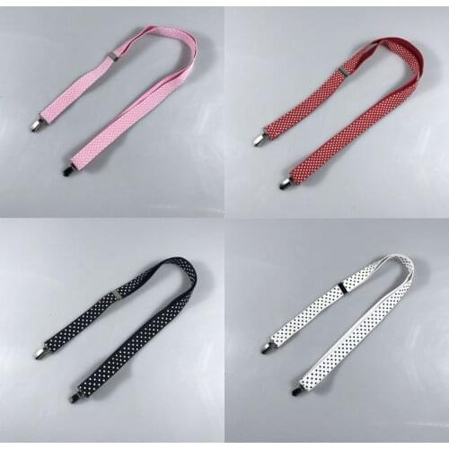 Toddler Kids Boys Girls Long Gloves Clips Adjustable Elastic Solid Color Polka Dot Metal Duckbill Mittens Clamp