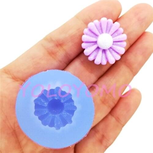 H418YL 20.7mm Classic Flower Silicone Mold Fondant Decoration Candy Resin Art Jewelry Earrings Ring Necklace Making Clay DIY