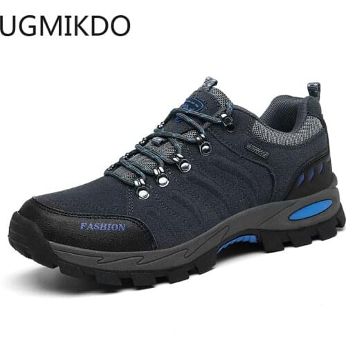 Mens Waterproof Hiking Shoes Travel Shoes Autumn Outdoor Non-slip Wear Sneakers Men Lace Up Trekking Climbing Sports Shoes