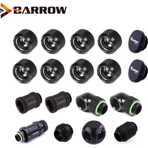 Barrow Water Cooling Hand Compression Hard Tube Fitting / Rigid Tubing Water Cooling Metal Connector G1/4 Fitting PETG Acrylic