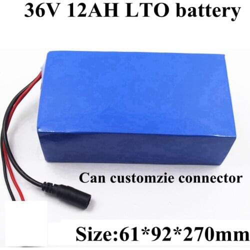 Customized LTO 36V 12Ah Lithium Titanate Battery for 1000W Ebike Scooter Bicycle Backup Power Photovoltaic