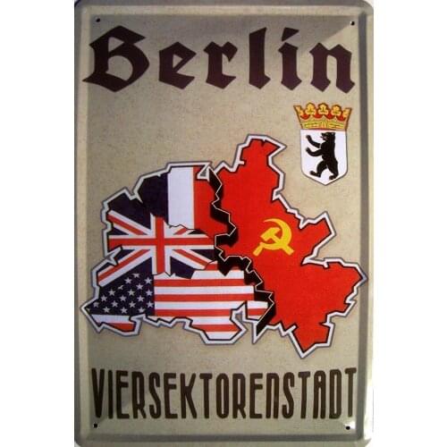 Berlin Vintage Style Metal Sign Iron Painting for Indoor & Outdoor Home Bar Coffee Kitchen Wall Decor 8 X 12 Inch