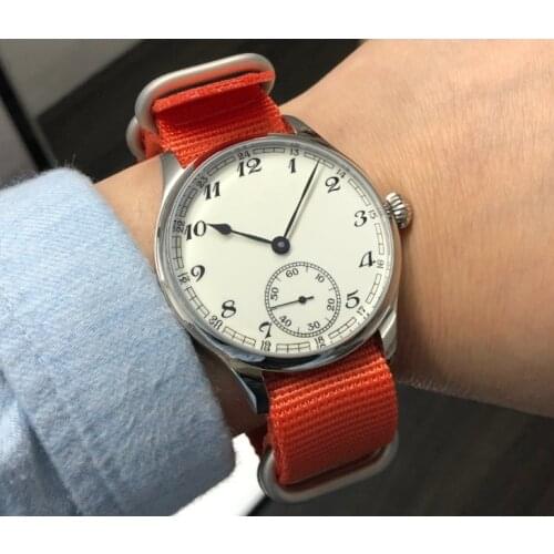 Sapphire crystal or Mineral glass 44mm GEERVO Enamel White dial Asian 6498 17 jewels movement Mens Mechanical watches GR46-20