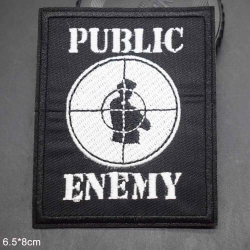 Public Enemy Iron On Embroidered Clothes Patches For Clothing Wholesale