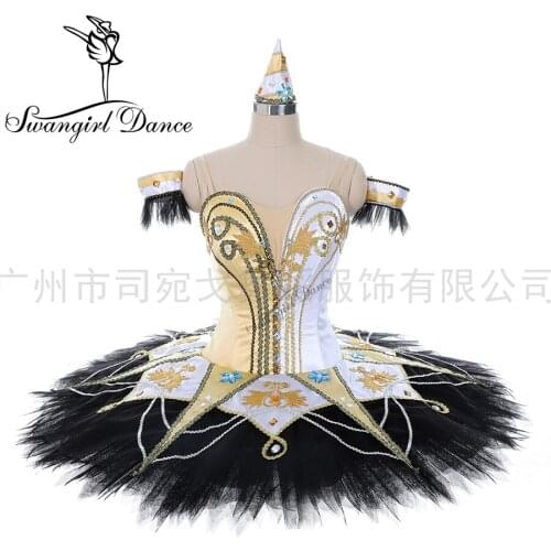 New professional plain ballet tutu harlequinade performance tutu costumes girls black white pancake tutu platter BT2000B