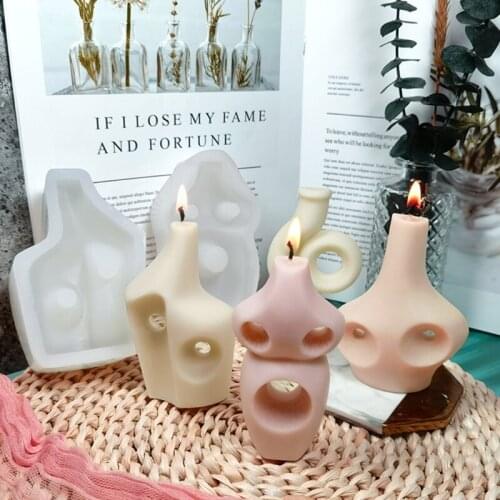 2021 New Geometric Bottle Candle Epoxy Resin Mold DIY Aromatherapy Plaster Silicone Mould Silicone Candle Mold