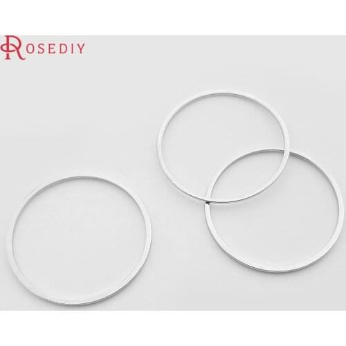 Wholesale Imitation Rhodium 8mm 10mm 14mm 20mm 25mm 30mm 40mm 50mm 80mm Round Copper Closed Ring Diy Jewelry Findings(JM6442)