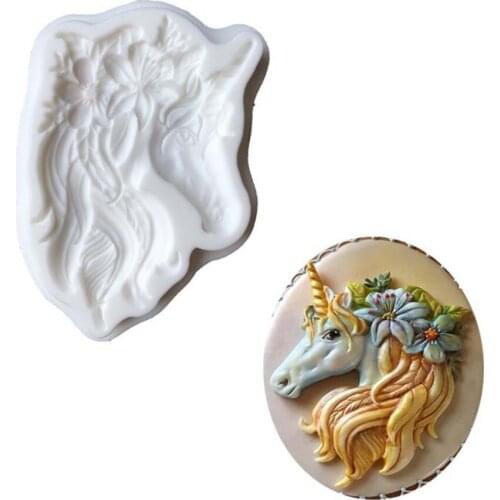 Sugarcraft Unicorn silicone cake mold fondant mold cake decorating tools chocolate gumpaste mould rubber mould