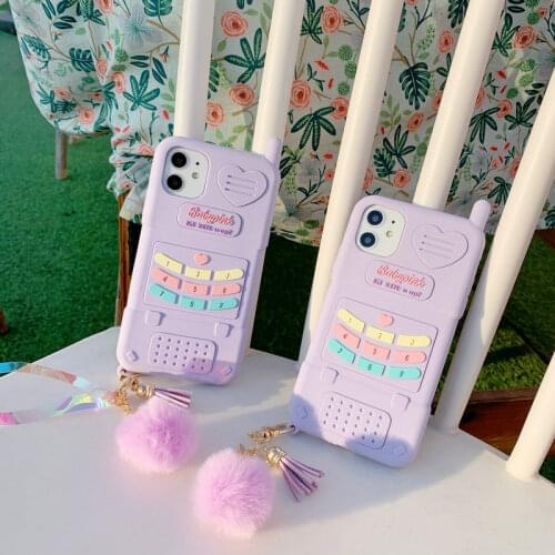 3D Luxury Kawaii Purple Cute Soft Silicone Phone Case For iphone 12 Mini 11 pro max X XR XS Max 6 7 8 Plus SE 2020 Back Cover