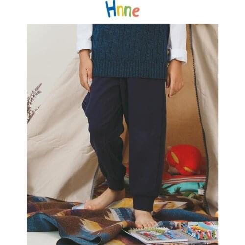 Hnne Boys Sweatpant Spring New Kids Track Pants Unisex Girls Jogger Trousers Ribbed Leg Opening Children Bottoms Clothes