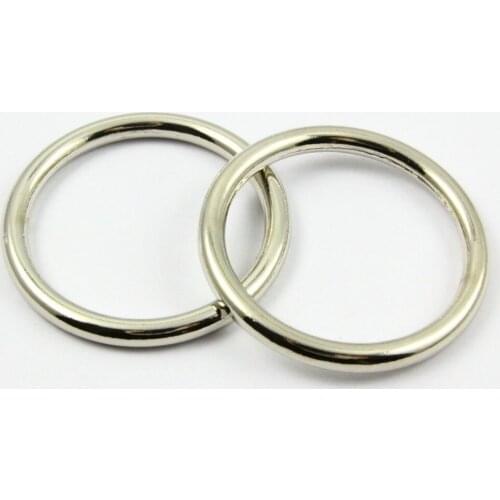 50 Pieces 30mm Nickel Color Welded Metal O Ring Purse Bag O Ring