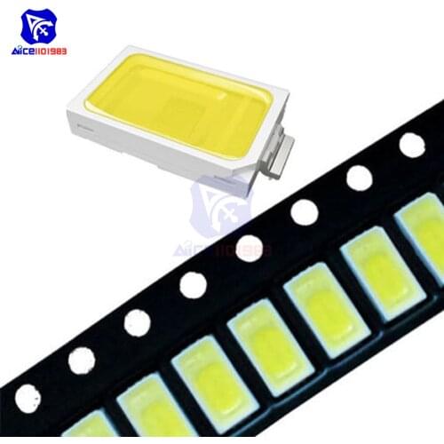 50PCS 120 Degrees SMD SMT-EE132 5730 White 6050-7000K LED Light Bead 50-55LM 3.3V-3.6V