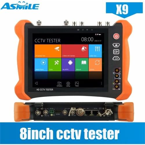 CCTV Tester H.265 4K IP Camera tester X9 8MP TVI CVI 5MP AHD SDI CVBS CCTV Tester Monitor with Cable tracer,HDMI In/4K output