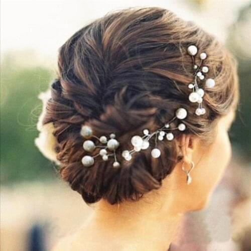 6Pcs Women Wedding Bridal bridesmaid Pearl Flower Headpiece Hair Pin Hairpin for Proms Parties Jewelry Accessories