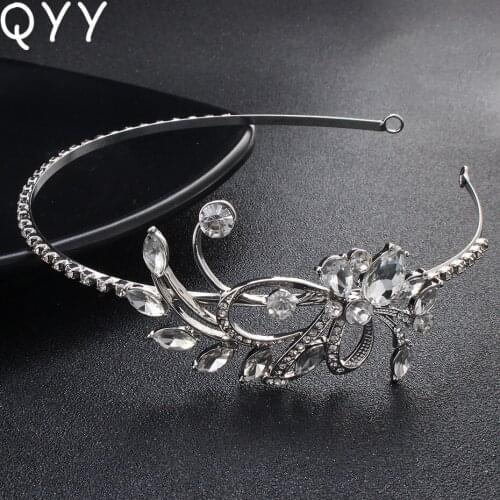 Classic Women Tiaras and Crowns Bride Hair Jewelry Accessories Austrian Crystal Stone Hairbands Princess Diadem Wedding